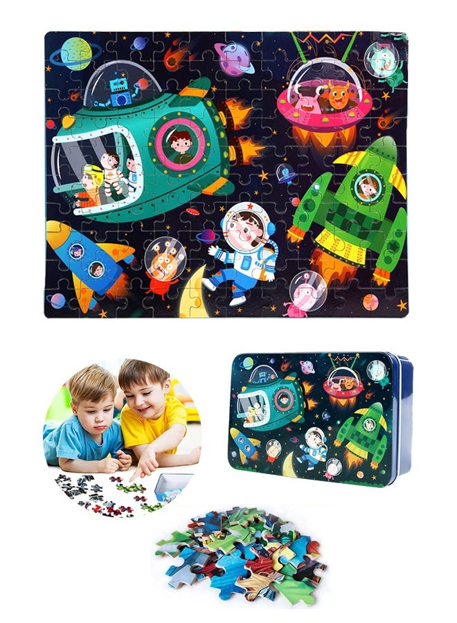 لعبة أحجية خشبية للأطفال، مكونة من ١٠٠ قطعة، أحجية كرتونية، أحجية تركيب خشبية، ألعاب تعليمية للأطفال في مرحلة الطفولة المبكرة. - Image 1